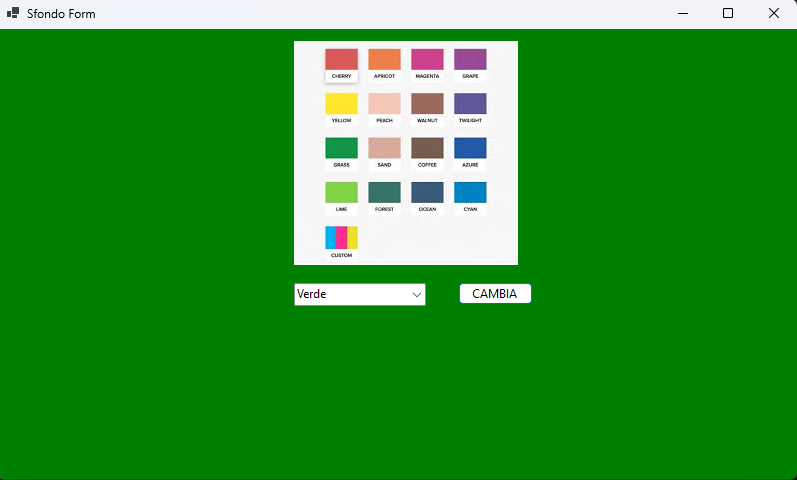 Interfaccia Scelta Colori