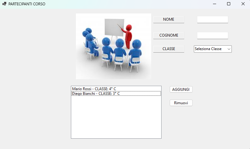 Interfaccia Gestione Corso
