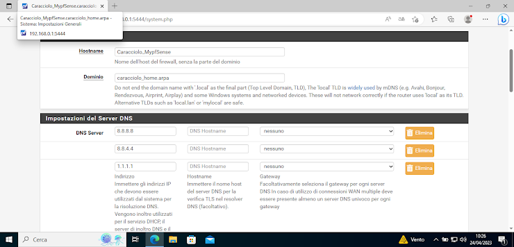 Cambio Hostname