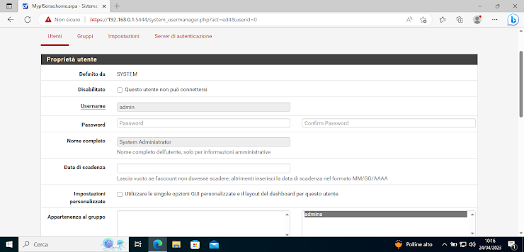Cambio Password