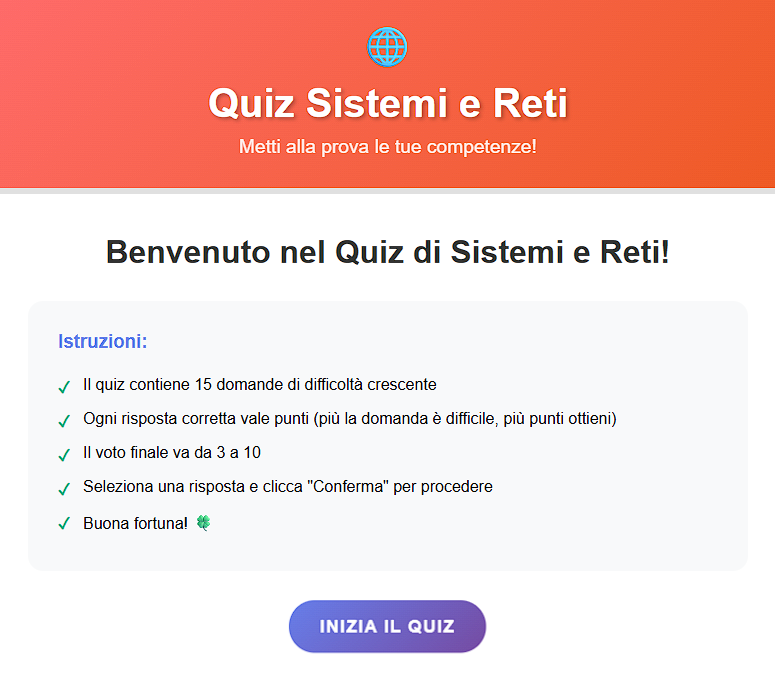 Quiz Sistemi e Reti